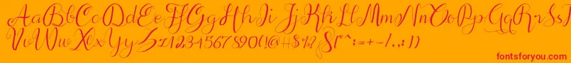 alif script Font – Red Fonts on Orange Background
