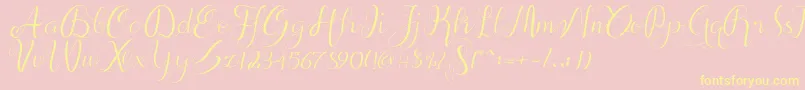 alif script Font – Yellow Fonts on Pink Background