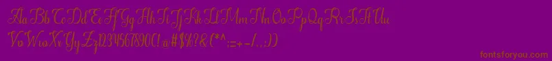 Alifa Font – Brown Fonts on Purple Background