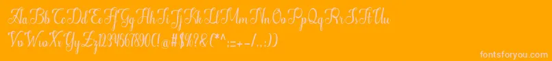 フォントAlifa – オレンジの背景にピンクのフォント