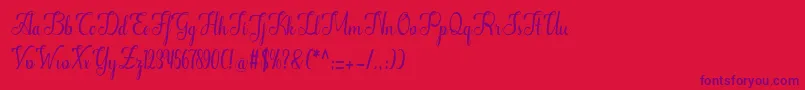 Czcionka Alifa – fioletowe czcionki na czerwonym tle