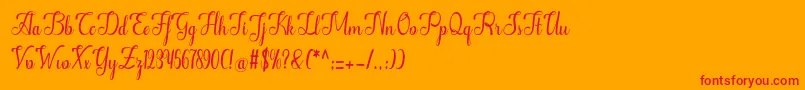 Alifa Font – Red Fonts on Orange Background