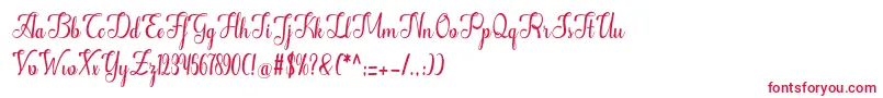 Alifa Font – Red Fonts on White Background