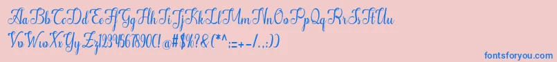 Alifa-Schriftart – Blaue Schriften auf rosa Hintergrund
