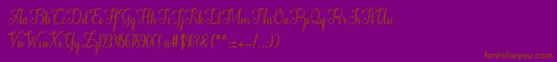 Więcej informacji o czcionce Alifa Czcionka Alifa – brązowe czcionki na fioletowym tle