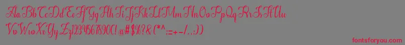 Alifa Font – Red Fonts on Gray Background