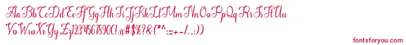 Alifa Font – Red Fonts on White Background