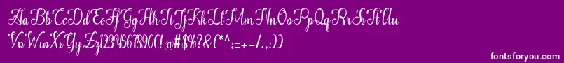 フォントAlifa – 紫の背景に白い文字