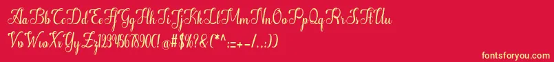 Alifa Font – Yellow Fonts on Red Background