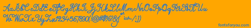 Alifia Font – Blue Fonts on Orange Background