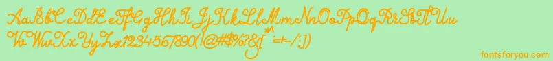 Alifia Font – Orange Fonts on Green Background