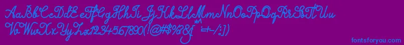 Alifia-Schriftart – Blaue Schriften auf violettem Hintergrund