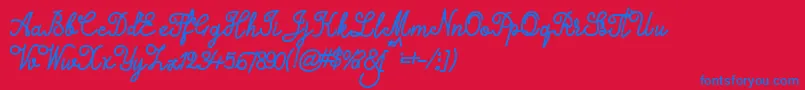 Alifia Font – Blue Fonts on Red Background