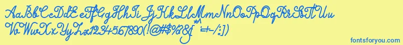 Alifia Font – Blue Fonts on Yellow Background