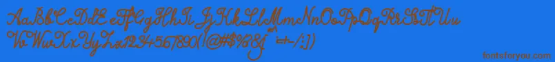 Alifia Font – Brown Fonts on Blue Background