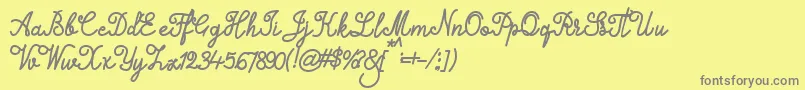 Alifia Font – Gray Fonts on Yellow Background