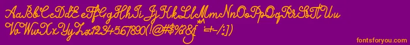 Alifia Font – Orange Fonts on Purple Background