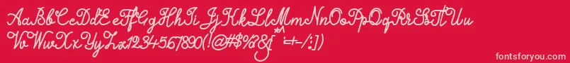 フォントAlifia – 赤い背景にピンクのフォント