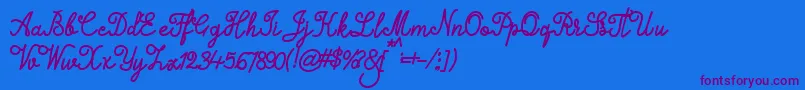 Alifia Font – Purple Fonts on Blue Background