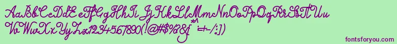 Alifia Font – Purple Fonts on Green Background