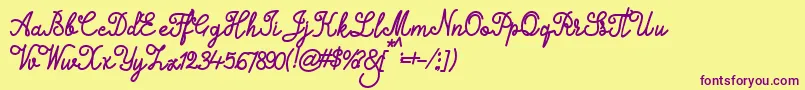 Alifia Font – Purple Fonts on Yellow Background