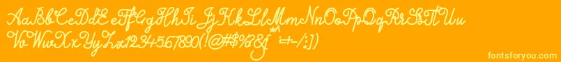 Alifia-Schriftart – Gelbe Schriften auf orangefarbenem Hintergrund