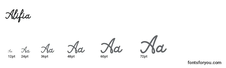 Размеры шрифта Alifia (119144)