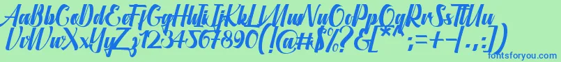 Aligantis Font Font – Blue Fonts on Green Background