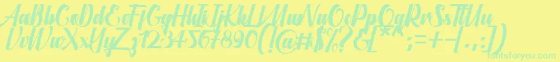 Police Aligantis Font – polices vertes sur fond jaune