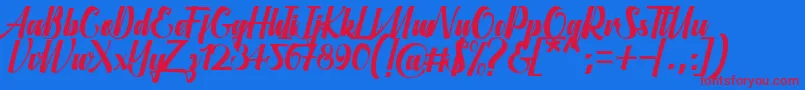 Aligantis Font-Schriftart – Rote Schriften auf blauem Hintergrund