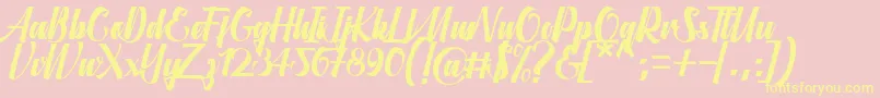 Aligantis Font Font – Yellow Fonts on Pink Background