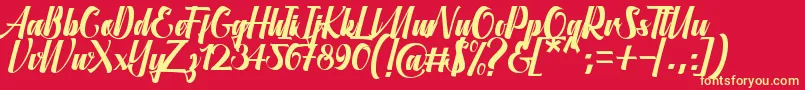 Aligantis Font Font – Yellow Fonts on Red Background