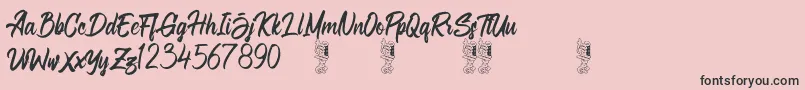 Aligore Regular Font – Black Fonts on Pink Background