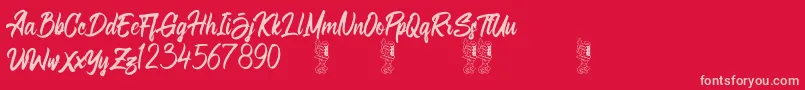Aligore Regular Font – Pink Fonts on Red Background
