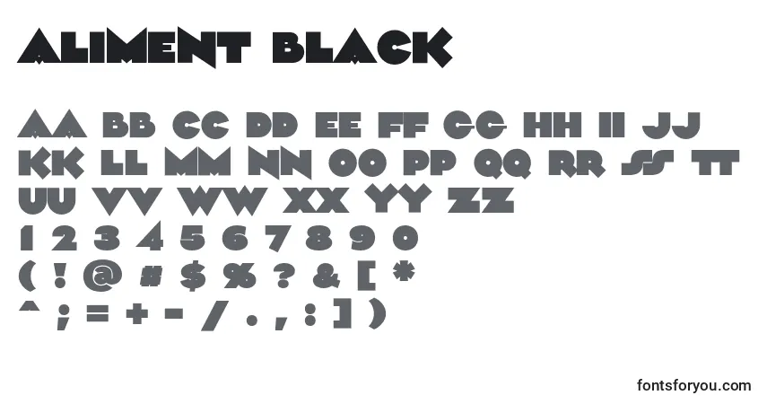 Aliment Black font – alphabet, numbers, special characters