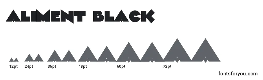 Размеры шрифта Aliment Black (119149)