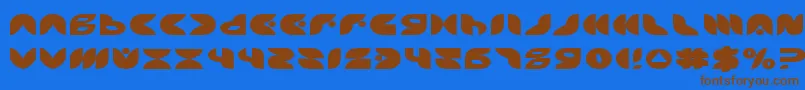 PuffAngelExpanded Font – Brown Fonts on Blue Background