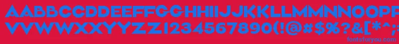 Aliment Medium Font – Blue Fonts on Red Background