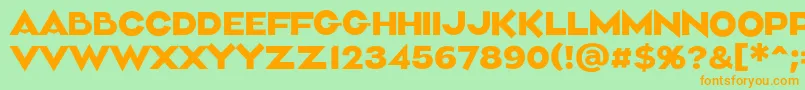 Шрифт Aliment Medium – оранжевые шрифты на зелёном фоне