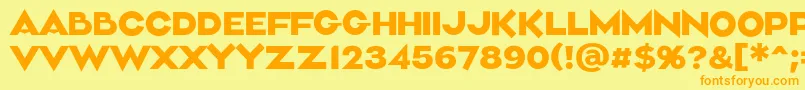 Aliment Medium-Schriftart – Orangefarbene Schriften auf gelbem Hintergrund