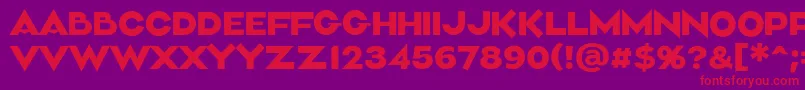 フォントAliment Medium – 紫の背景に赤い文字