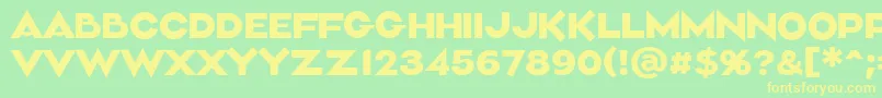 Aliment Medium-Schriftart – Gelbe Schriften auf grünem Hintergrund