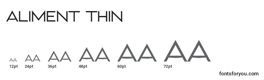 Aliment Thin Font Sizes