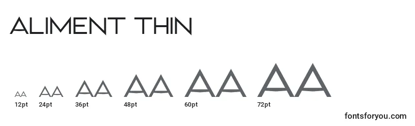 Aliment Thin (119157) Font Sizes