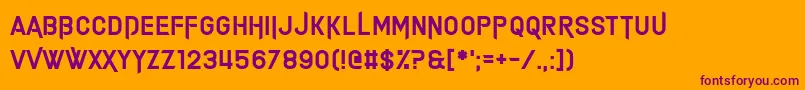 フォントAlimony – オレンジの背景に紫のフォント