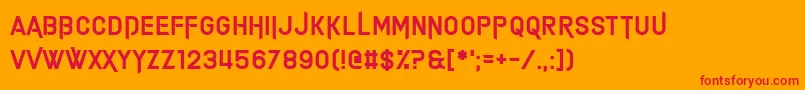 フォントAlimony – オレンジの背景に赤い文字