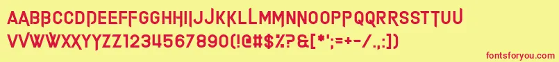 Alimony Font – Red Fonts on Yellow Background