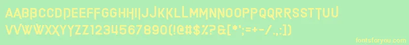 Alimony Font – Yellow Fonts on Green Background