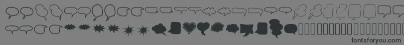 Alin Speech Bubbles 2-Schriftart – Schwarze Schriften auf grauem Hintergrund