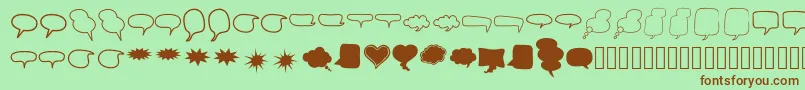 Alin Speech Bubbles 2 Font – Brown Fonts on Green Background